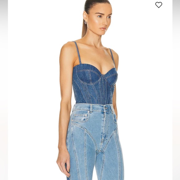 Fleur De Mal Denim Bustier with Removable Straps in Size 6 NWT - Picture 8 of 8